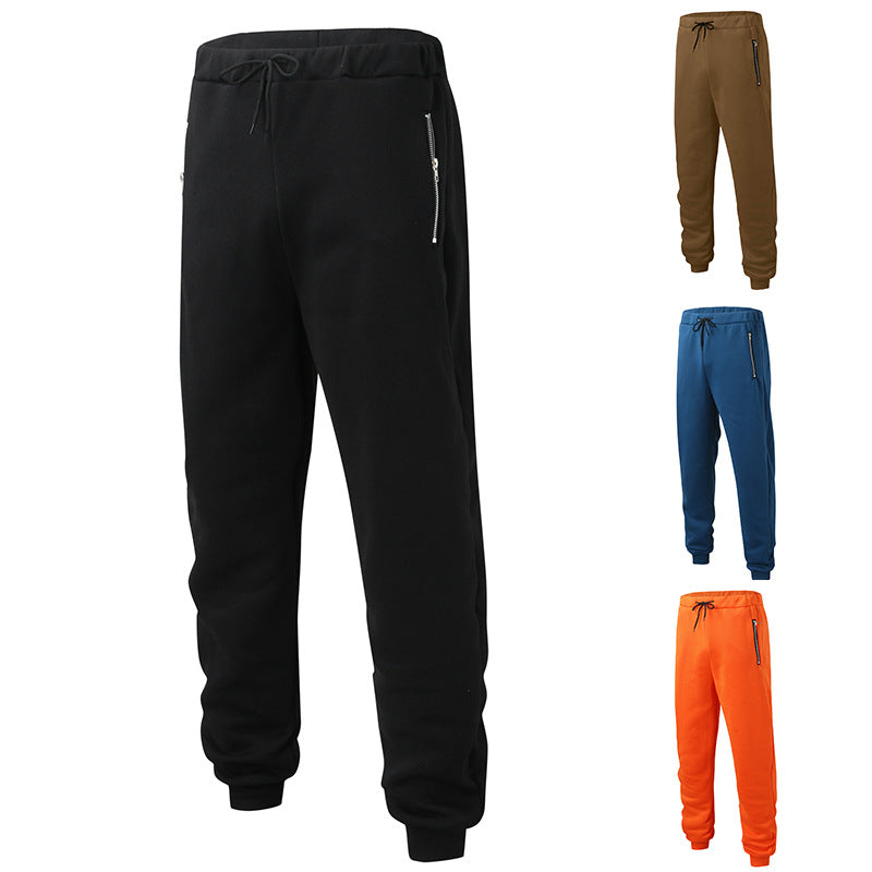 Men's comfortable jogging pants with elastic waistband drawstring tapered legs and side zip pockets StylebySassy
