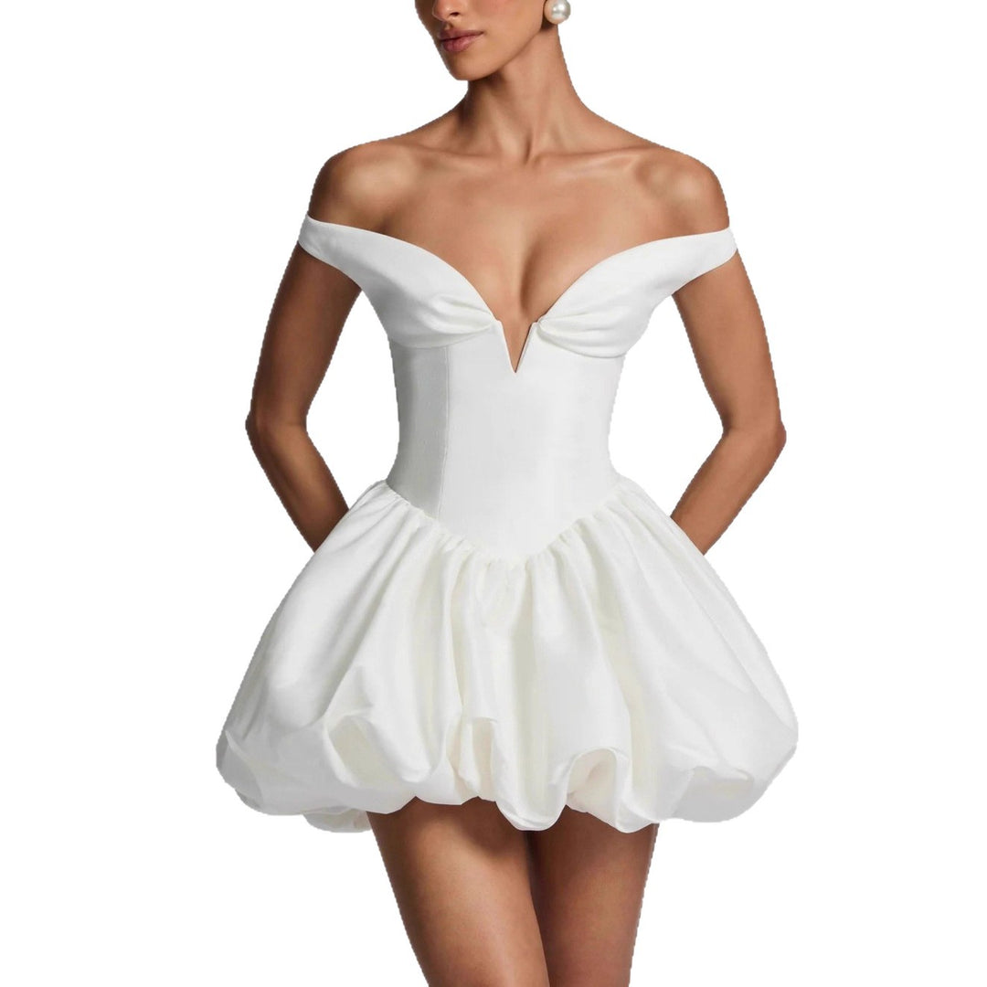 Women's Elegant Ball Gown with Off-Shoulder Neckline and Voluminous Skirt StylebySassy