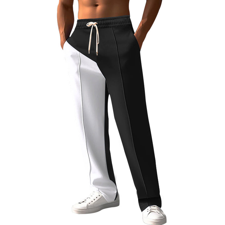 Men's casual jogging pants with asymmetric cut and elastic waistband StylebySassy