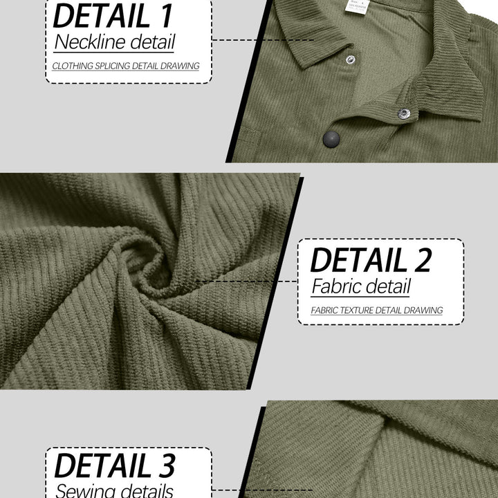 Men's textured casual overshirt with fine vertical ribbing, kent collar and patch chest pockets StylebySassy