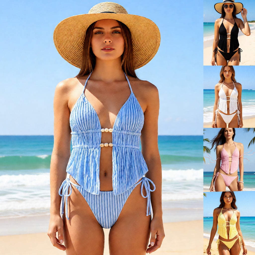Women High Quality Ribbed Bikini with Adjustable Straps StylebySassy