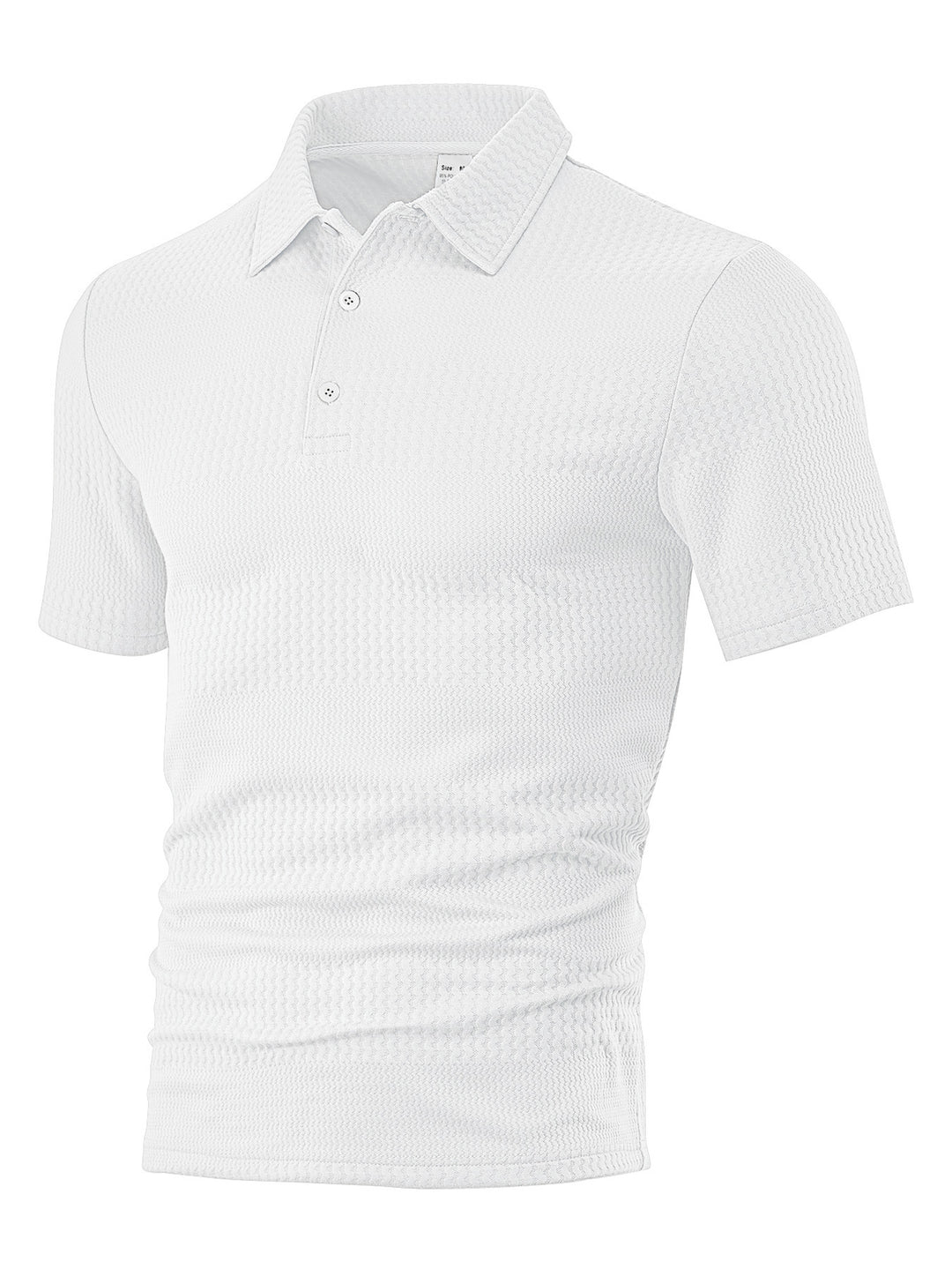Men's body-hugging short sleeve polo made of elastic jacquard knit with shirt collar StylebySassy