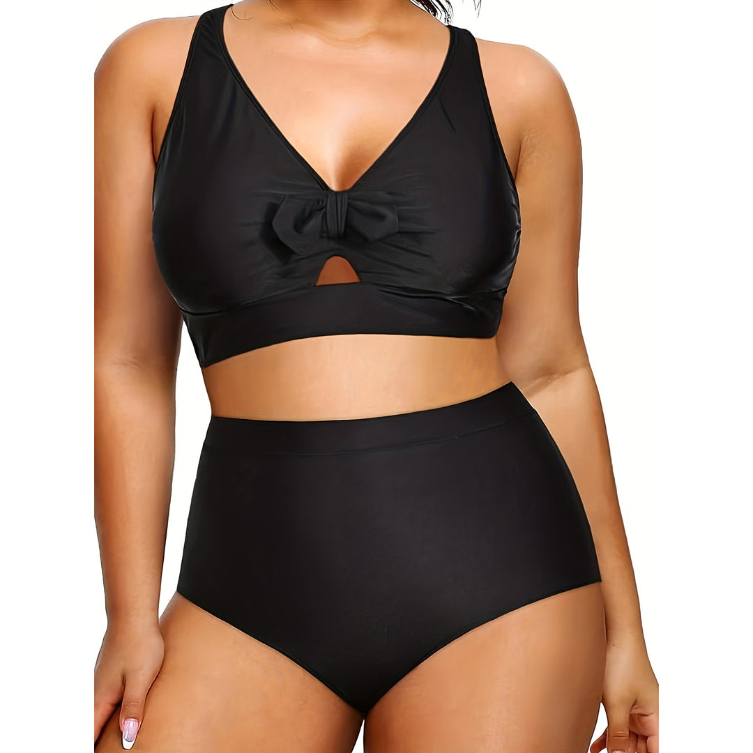 Women High-Waisted Bikini Set with Fashionable Cut-Out StylebySassy