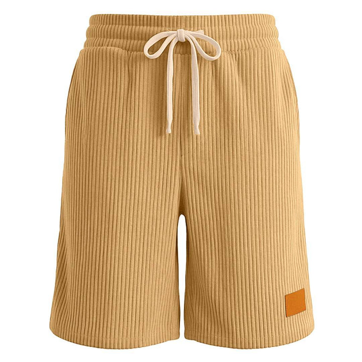 Men's fine corduroy shorts with elastic drawstring waistband, drawstring and deep side pockets StylebySassy