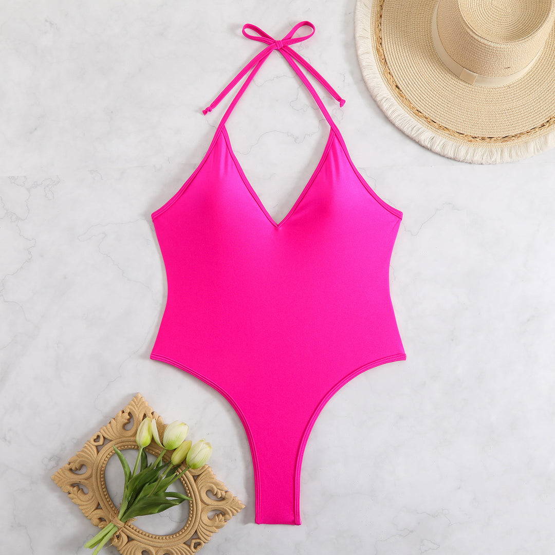 Women One-Piece Swimsuit with Cute Back Lacing StylebySassy