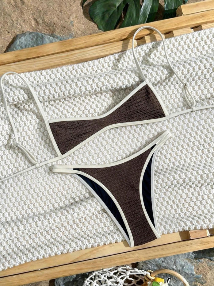 Women's Two Piece Bikini with Elegant Stripe Pattern StylebySassy