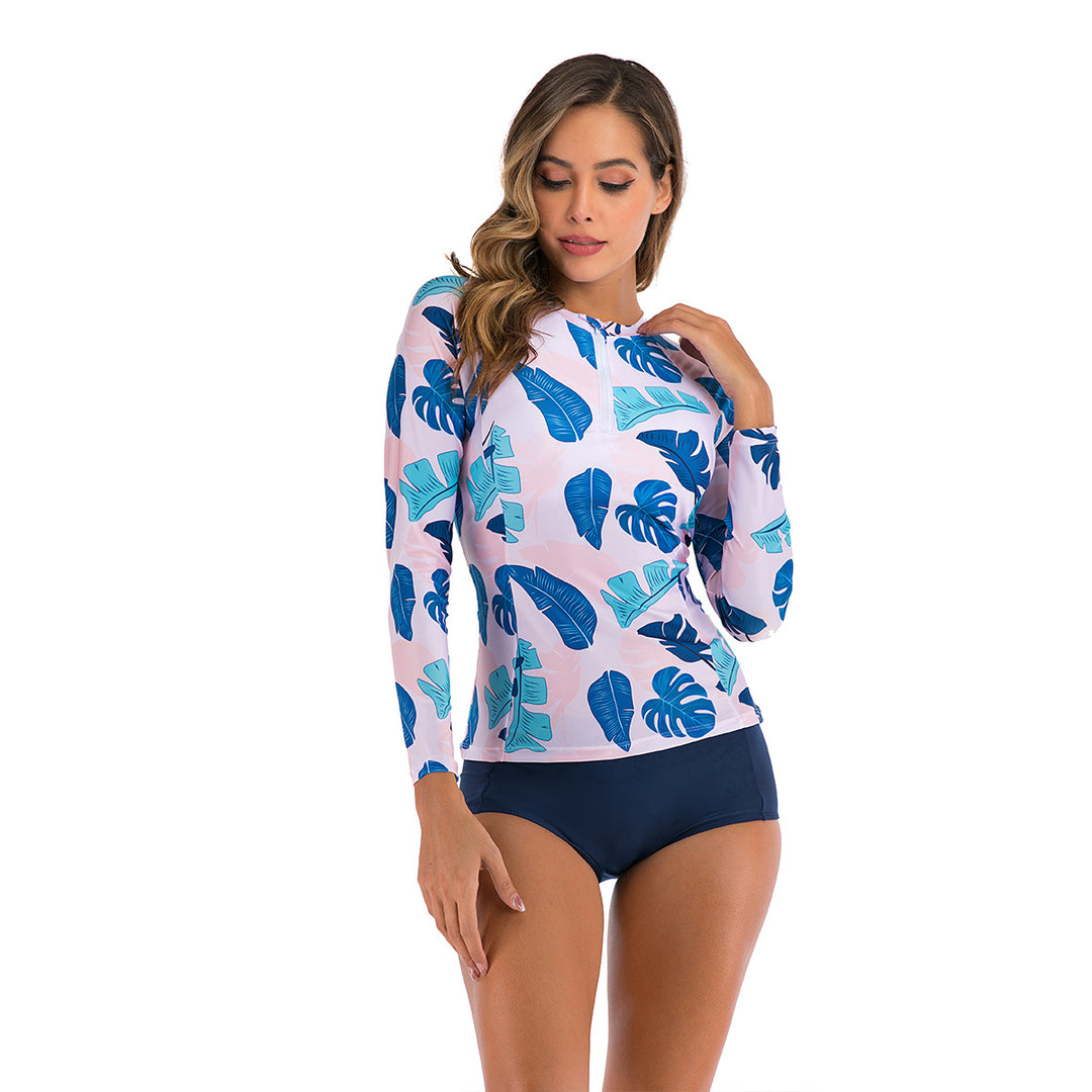 Women Long Sleeve Surf Suit with Floral Pattern StylebySassy