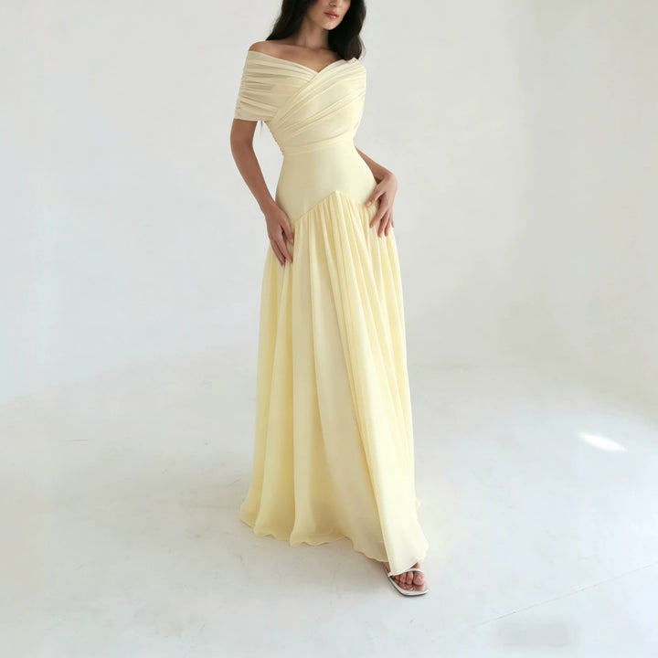 Women Elegant Maxi Dress with Wrap Look and Transparent Sleeves StylebySassy