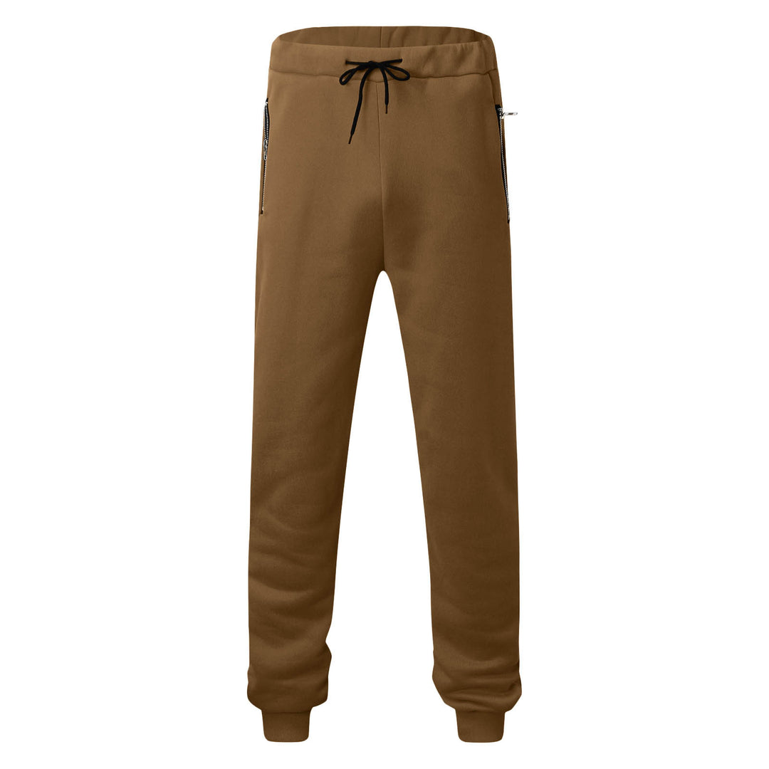 Men's comfortable jogging pants with elastic waistband drawstring tapered legs and side zip pockets StylebySassy