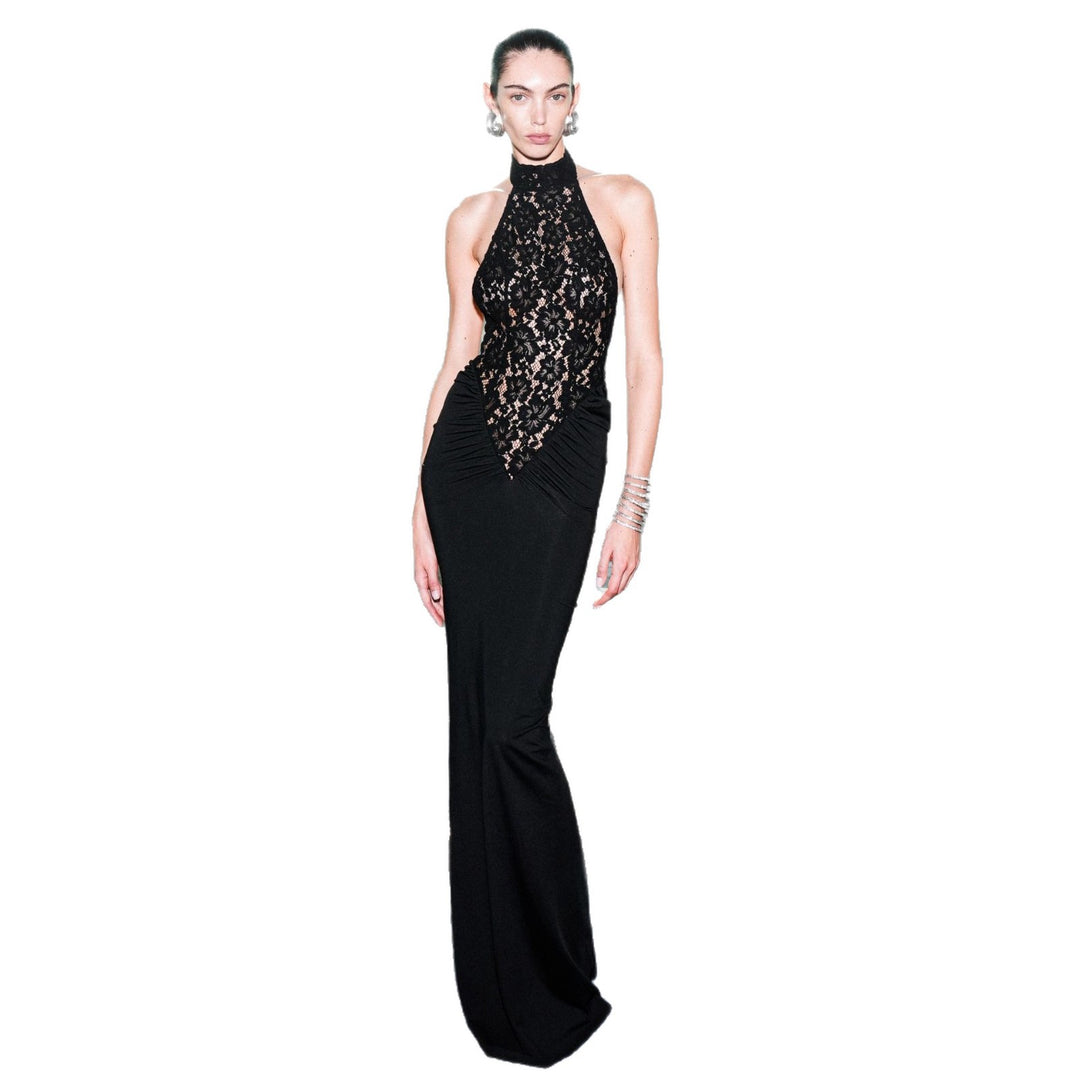 Women's Elegant Lace Maxi Dress with Form-Fitting Silhouette StylebySassy