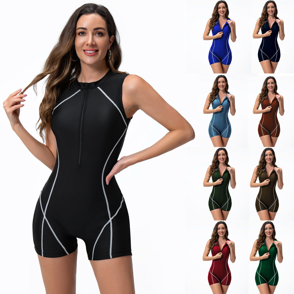 Women's Sporty One-Piece Swimsuit with Short Legs StylebySassy