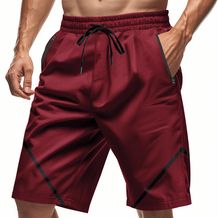 Men's breathable training shorts with zippered pockets and elastic drawstring waistband StylebySassy