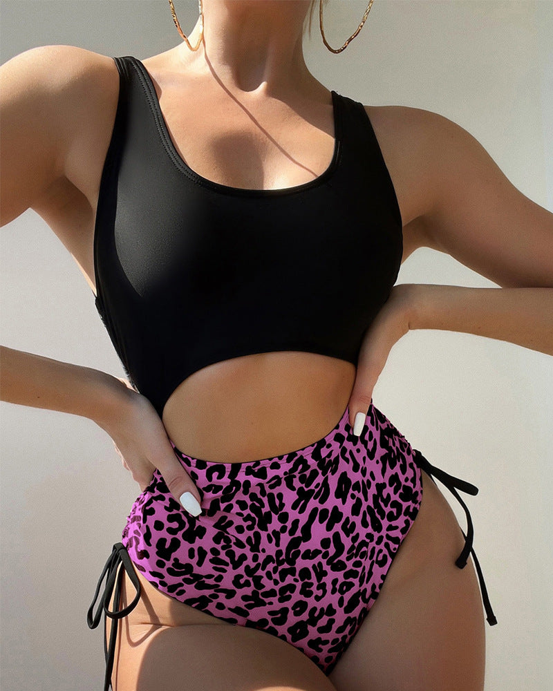 Women's One-Piece Swimsuit with Continuous and Color-Accentuated Design StylebySassy
