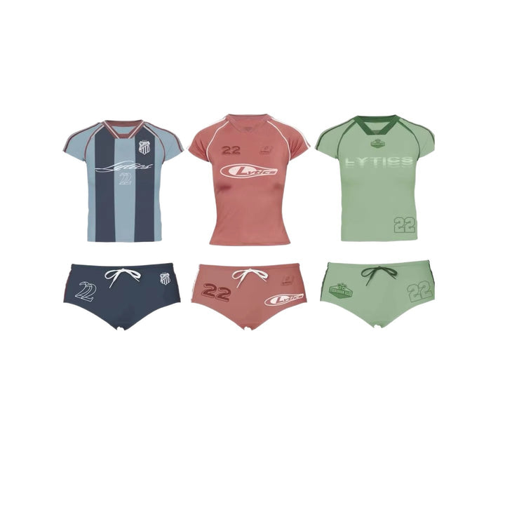 Women's sports set with body-hugging shorts and short-sleeved top StylebySassy