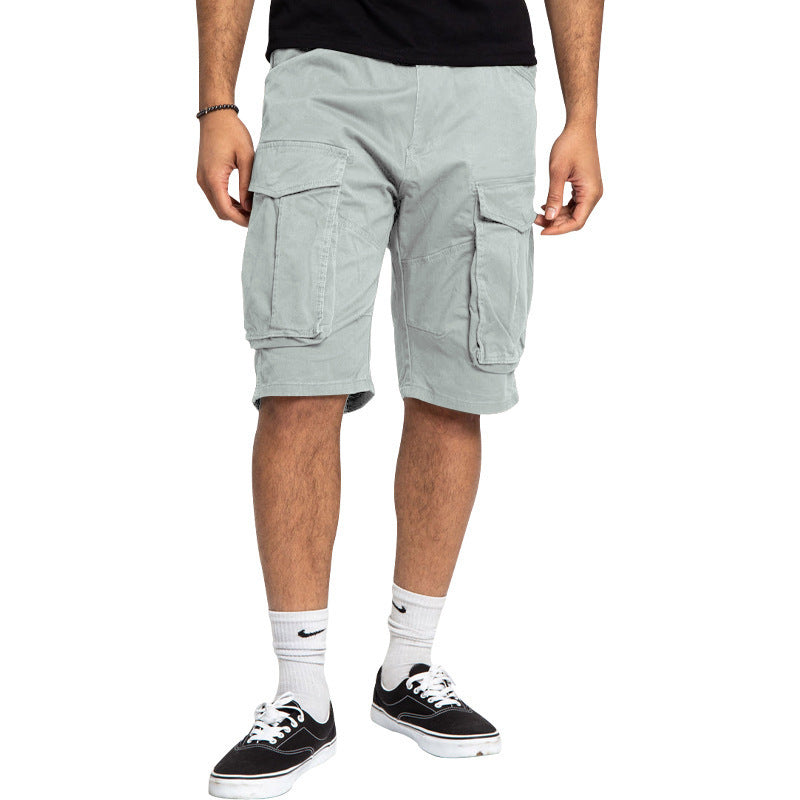 Men's cargo shorts with large flap pockets, straight leg, and loose knee length StylebySassy