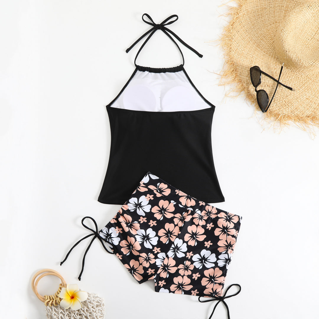 Ladies sporty bathing set with fashionable floral pattern StylebySassy