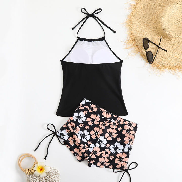 Ladies sporty bathing set with fashionable floral pattern StylebySassy