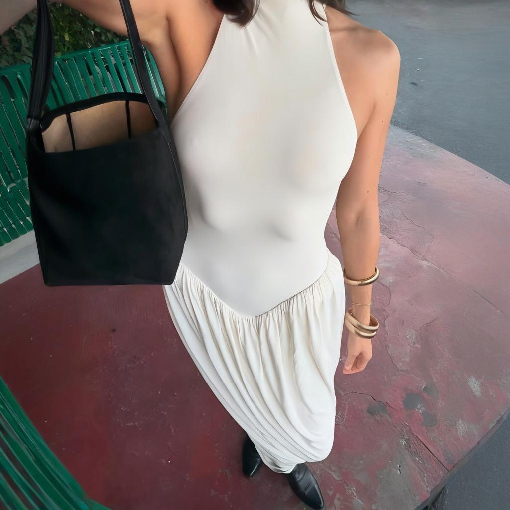 Ladies Elegant Maxi Dress with Ruching