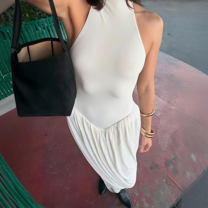 Ladies Elegant Maxi Dress with Ruching