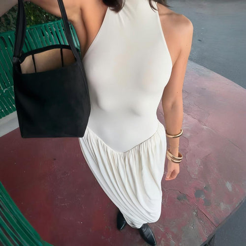 Ladies Elegant Maxi Dress with Ruching