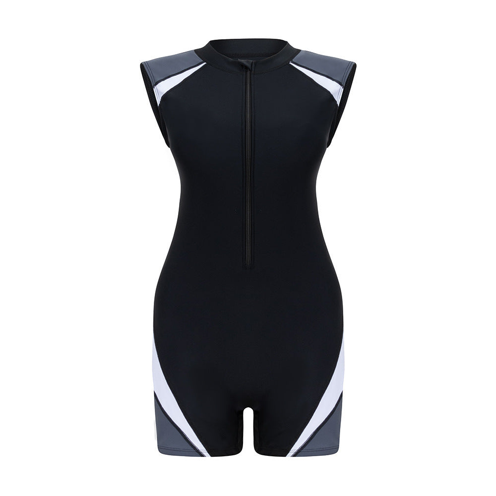 Women's Sporty Short Sleeve Swimsuit with Fitted Cut StylebySassy