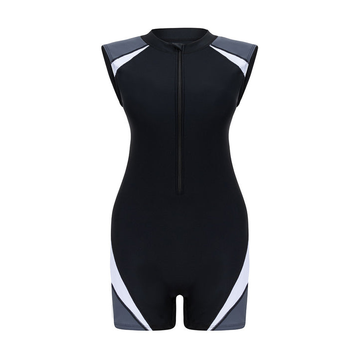 Women's Sporty Short Sleeve Swimsuit with Fitted Cut StylebySassy