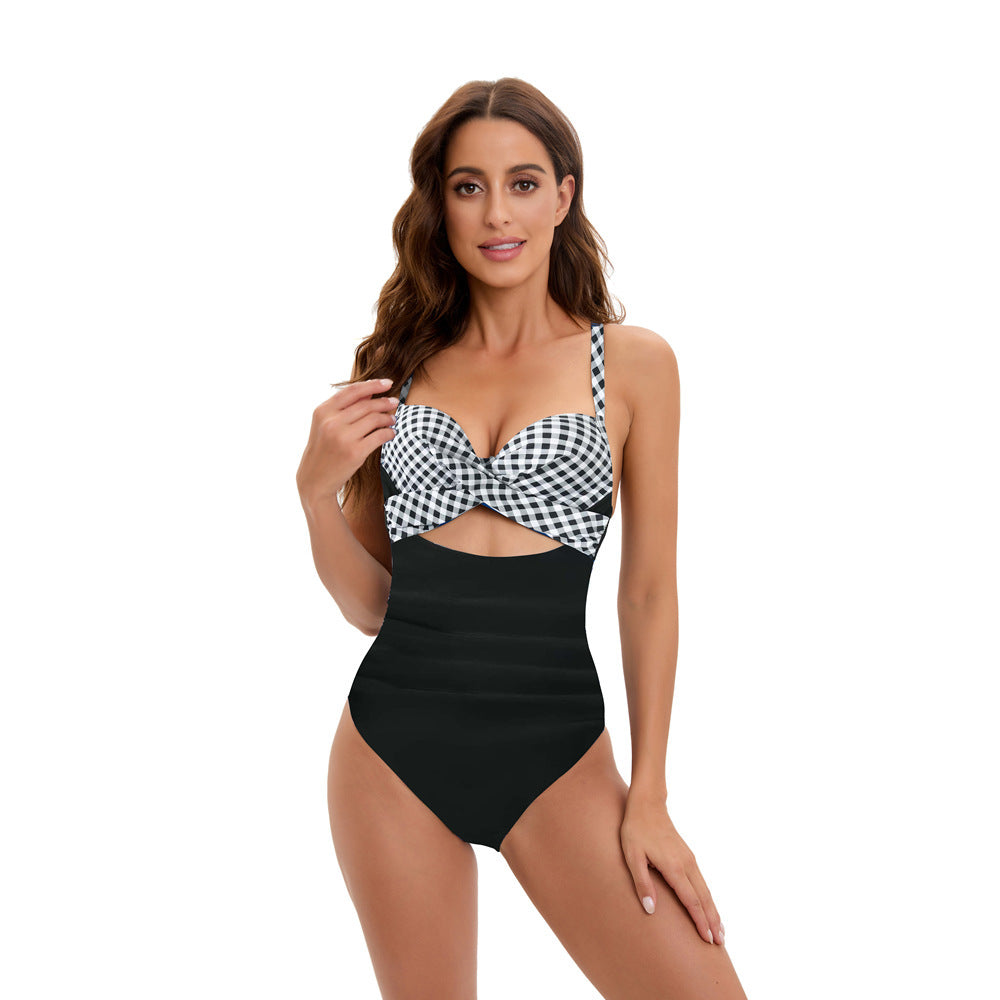 Women's High-Waisted Bikini with Fashionable Twist Design StylebySassy
