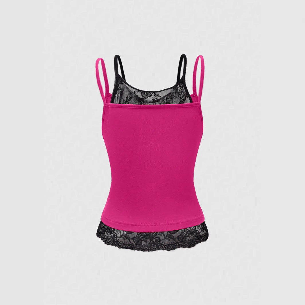 Women's Lace Cami Top with Graphic Print StylebySassy