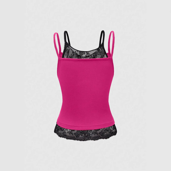 Women's Lace Cami Top with Graphic Print StylebySassy