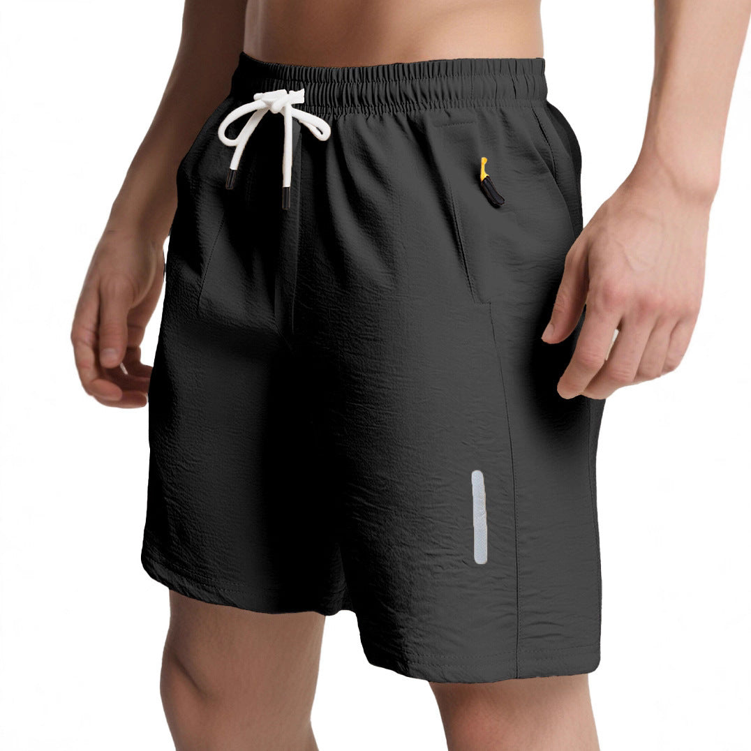 Men's nan ultralight quick-drying sports and swim shorts with elastic waistband drawstring zipper pocket and reflective detail StylebySassy