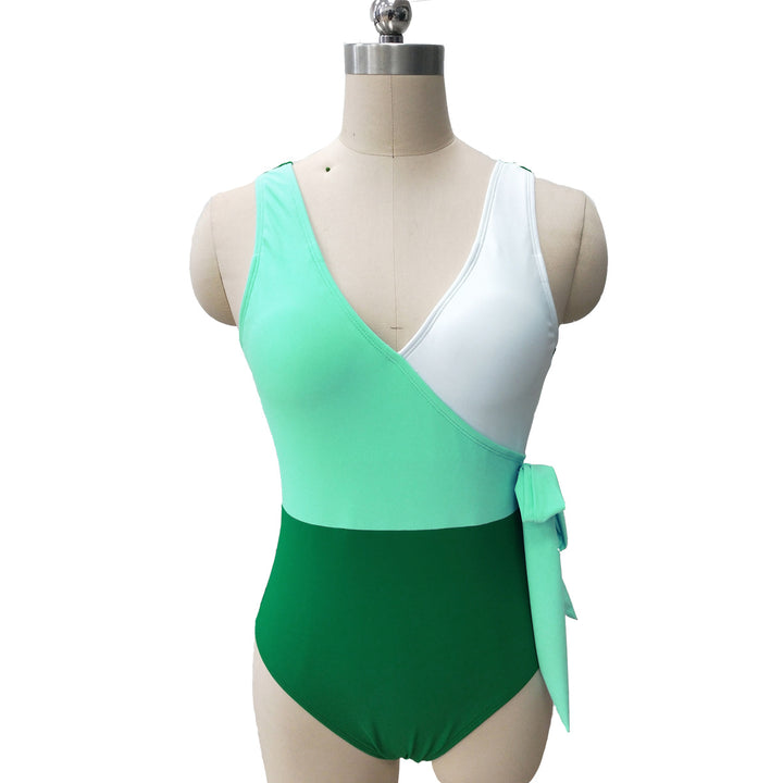 Women Elegant Wrap Swimsuit with Asymmetric Cut StylebySassy