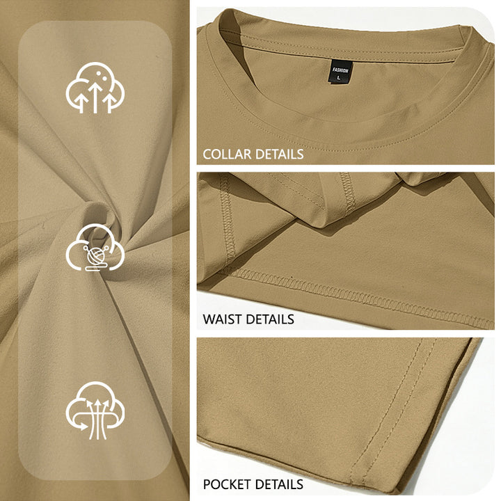 Men's close-fitting round neck basic shirt made of single jersey with reinforced neckband StylebySassy