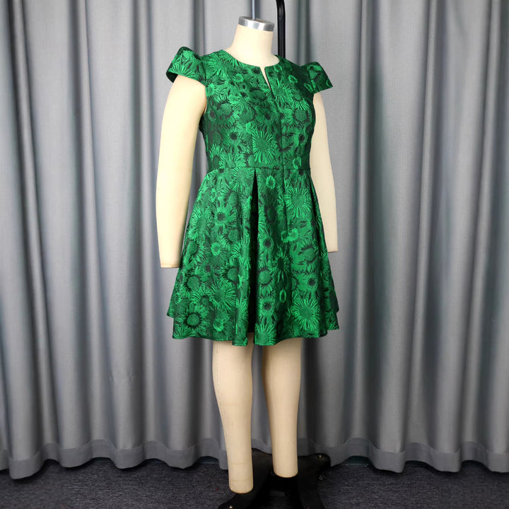 Ladies Elegant A-Line Dress with Floral Pattern StylebySassy