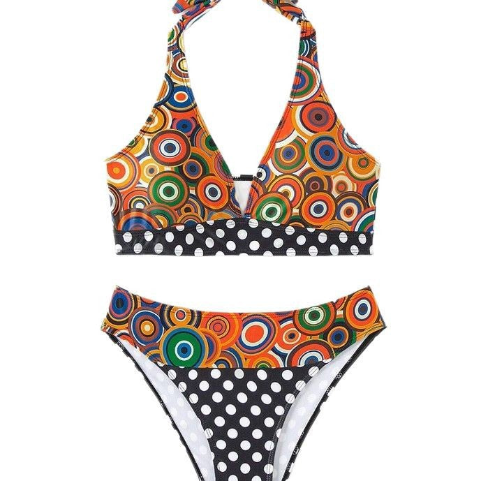 Women's Triangle Bikini with Trendy Graphic Pattern StylebySassy