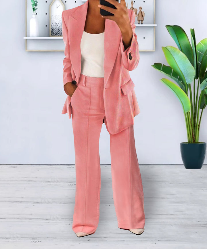 Women's Two-Piece Suit with Button-Front Blazer