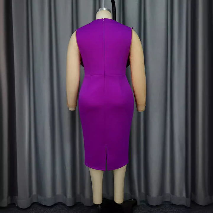 Women's sheath dress with floral design and transparent sleeves StylebySassy