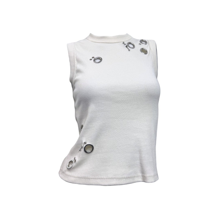 Women's Sporty Top with Decorative Eyelets StylebySassy