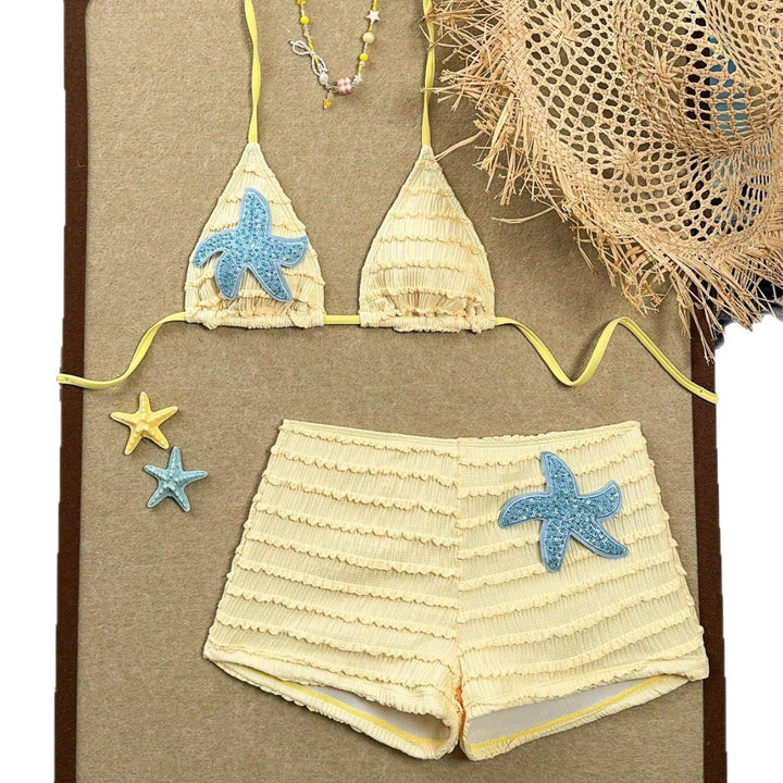 Ladies Bikini with sophisticated ruffles and maritime details StylebySassy