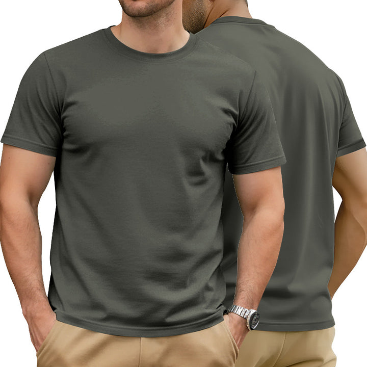 Men's Nan Basic Short Sleeve T-Shirt made of high-quality cotton blend with round neck, flat seams, and regular fit StylebySassy