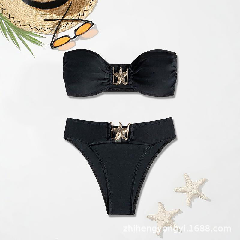 Women’s Bandeau Bikini with elegant design element StylebySassy