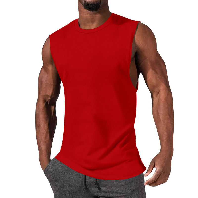 Men's athletic tank top with extra deep arm cut and elastic cotton blend StylebySassy