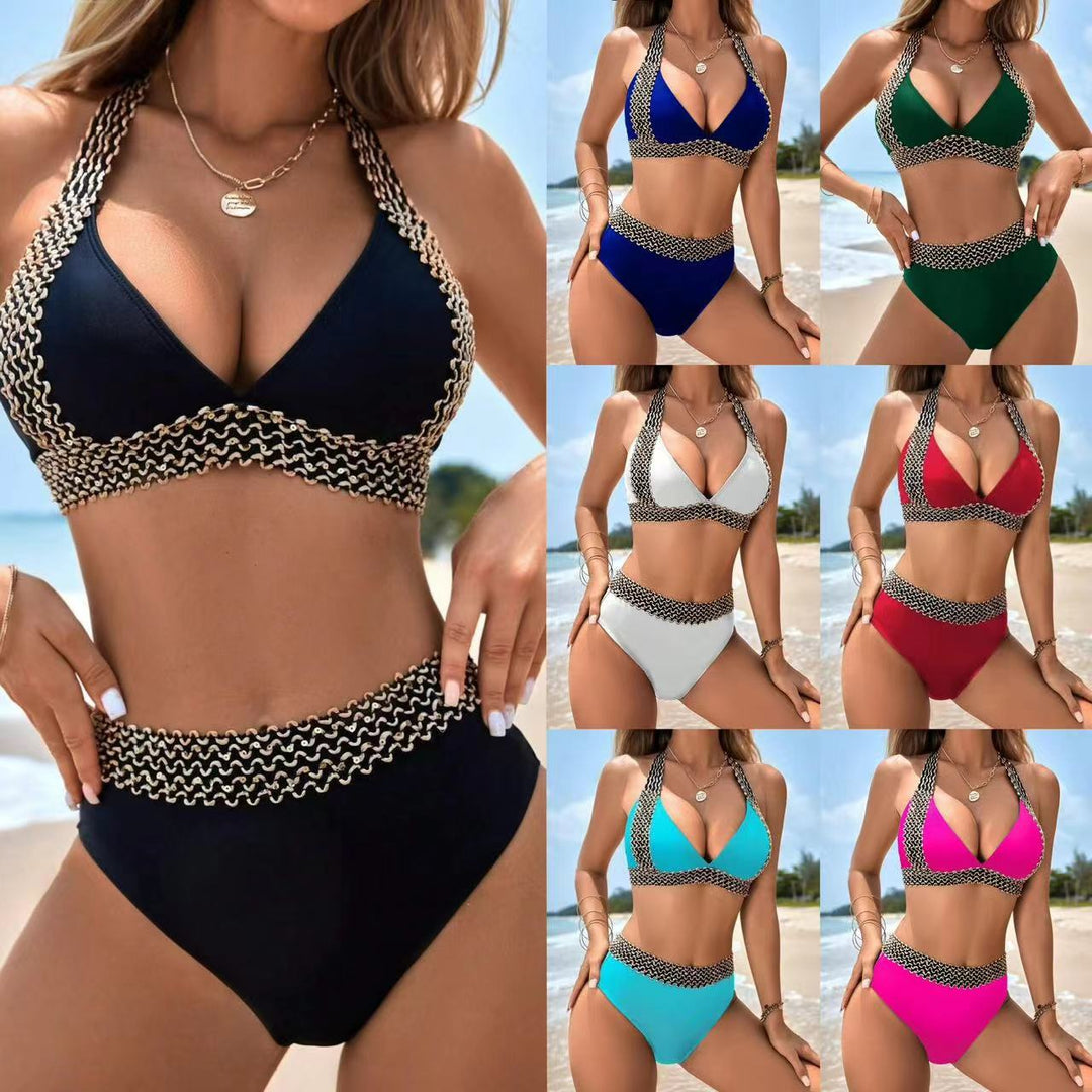 Women's High-Cut Bikini with Artistic Trimming StylebySassy
