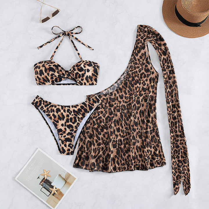 Women's bikini set with asymmetric top and animal print StylebySassy