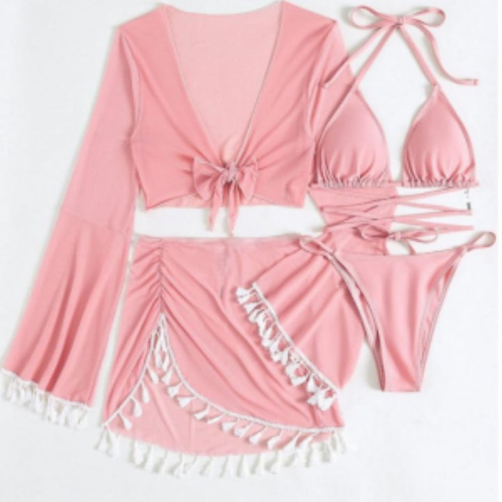 Women's beach outfit with elegant lacing details StylebySassy