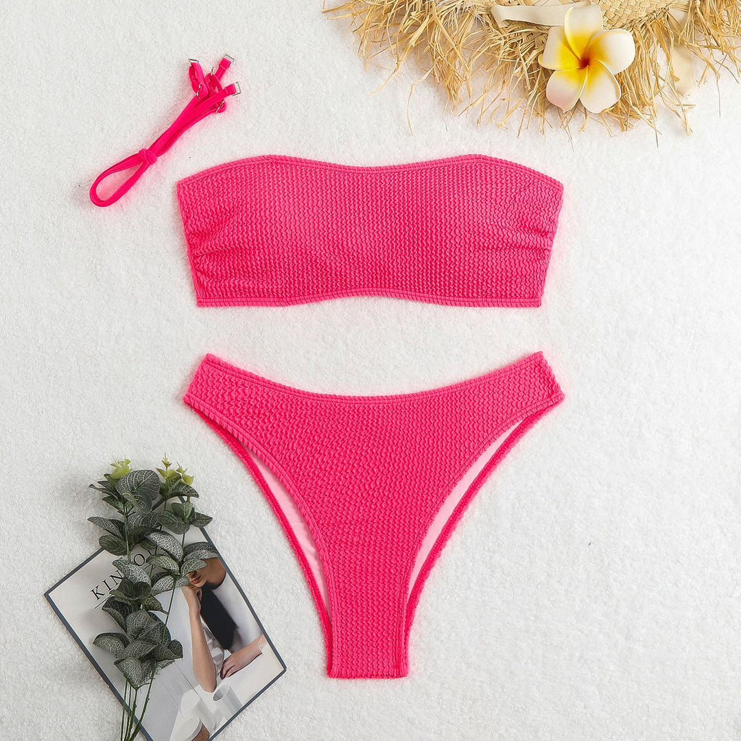 Women Bandeau Bikini with textured surface StylebySassy