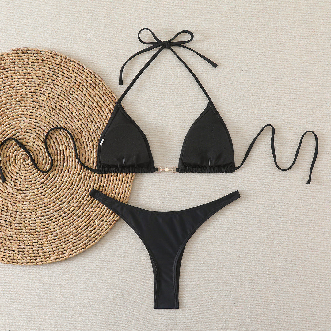 Ladies Triangle Bikini with Elegant Decorations StylebySassy