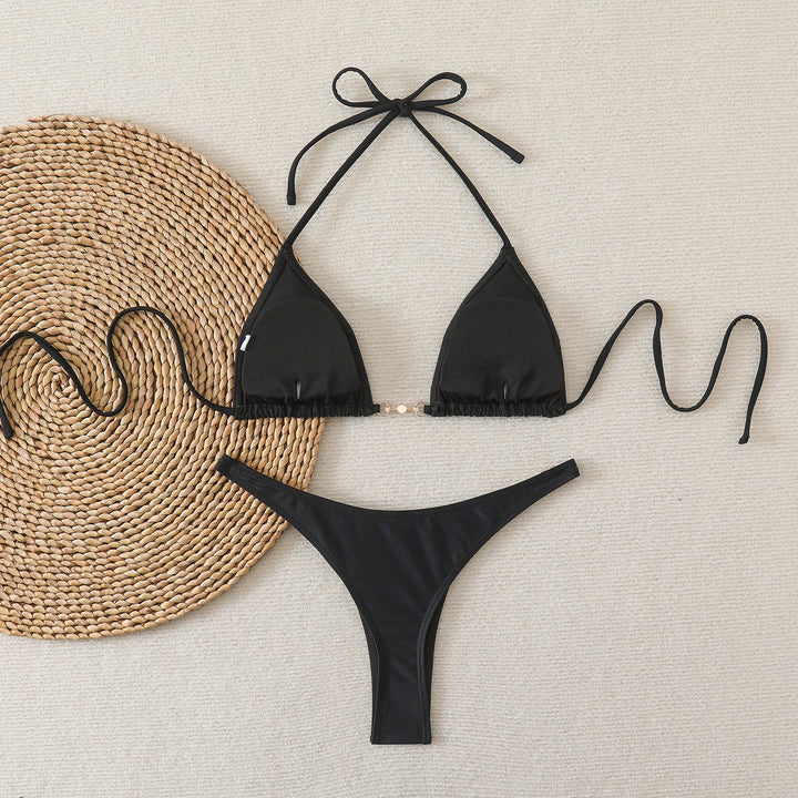 Ladies Triangle Bikini with Elegant Decorations StylebySassy