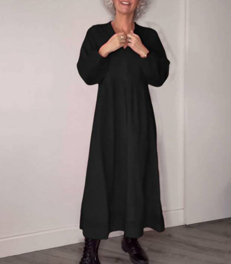 Women's ankle-length jersey dress with empire seam and balloon sleeves StylebySassy