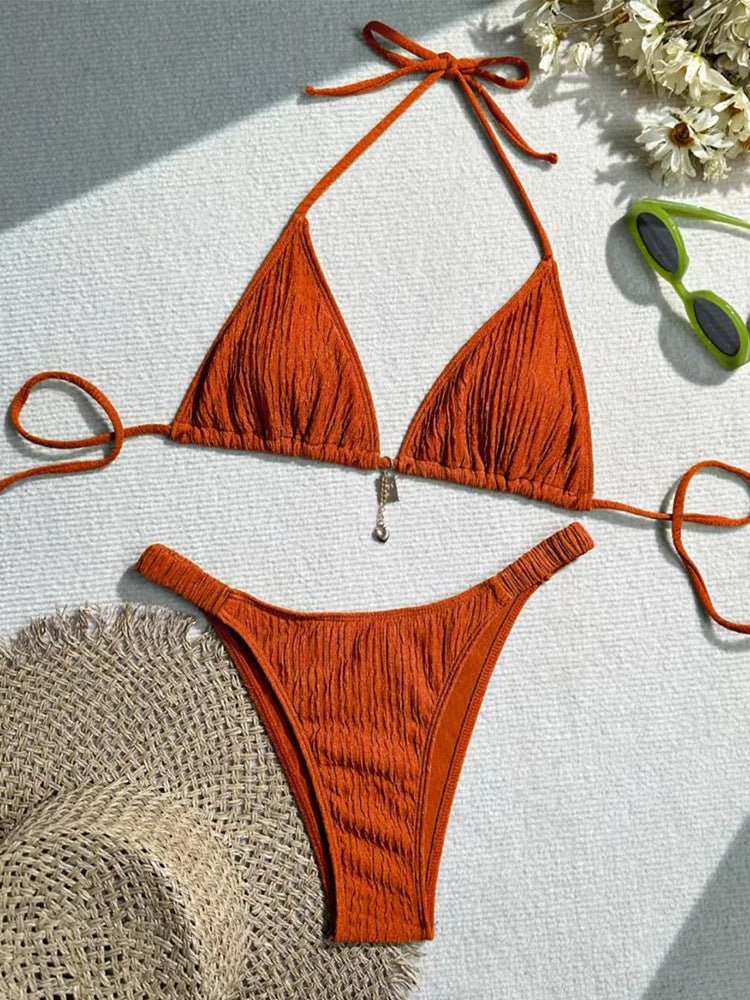 Women's Triangle Bikini with sophisticated Ruffles StylebySassy