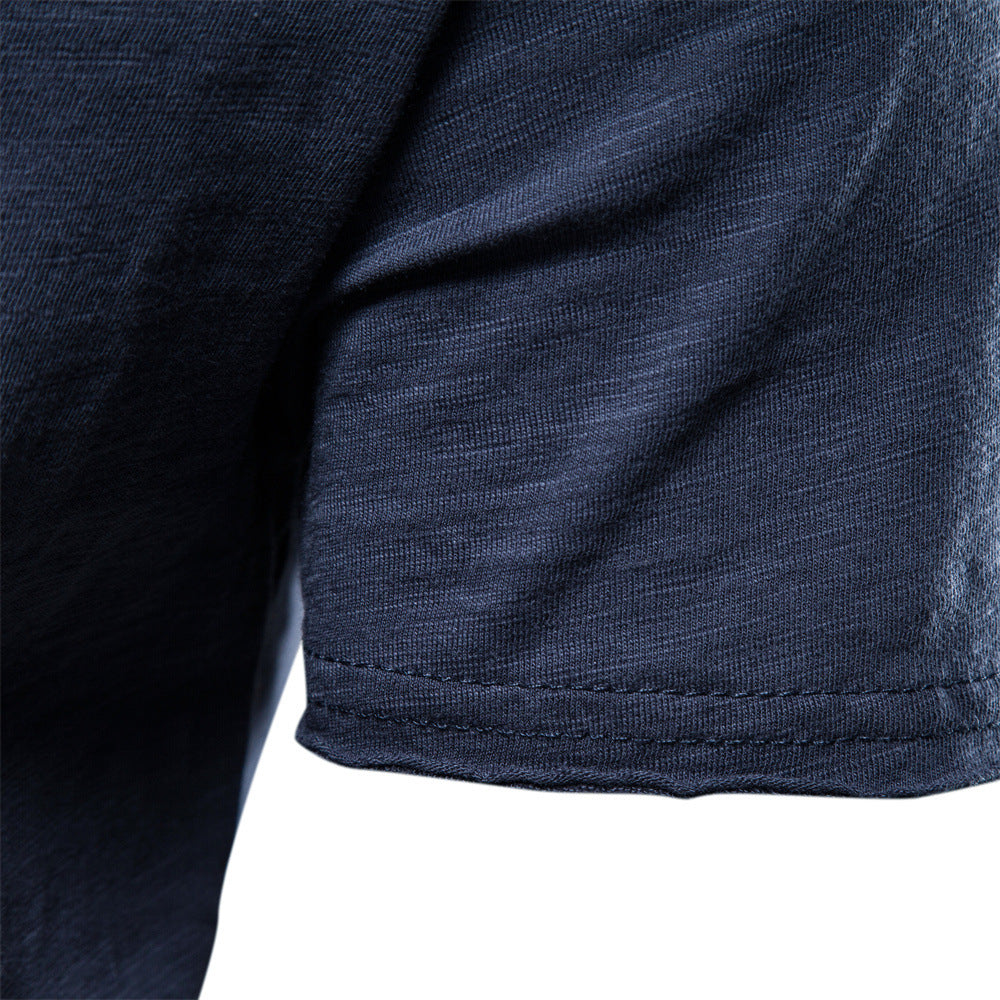 Men's lightweight cotton shirt with round neckline and slim fit StylebySassy